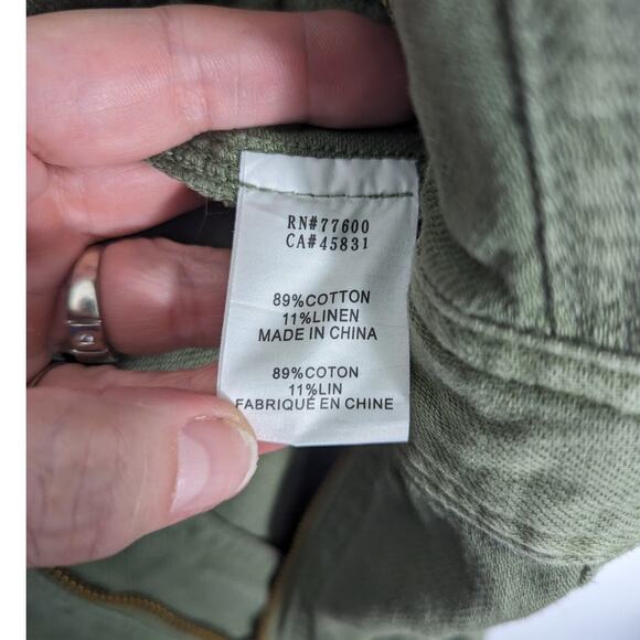 Sandrine Rose X Free People Cotton Lined Green Denim Coverall Jumpsuit Relaxed M - Picture 6 of 12